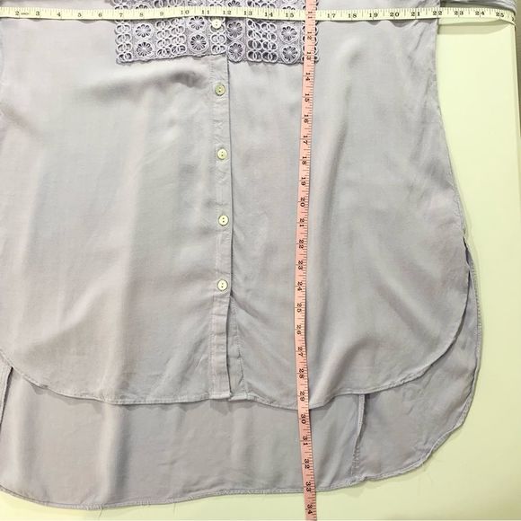 Cupio Button Down Tunic Crochet Shirt Large - Picture 10 of 10